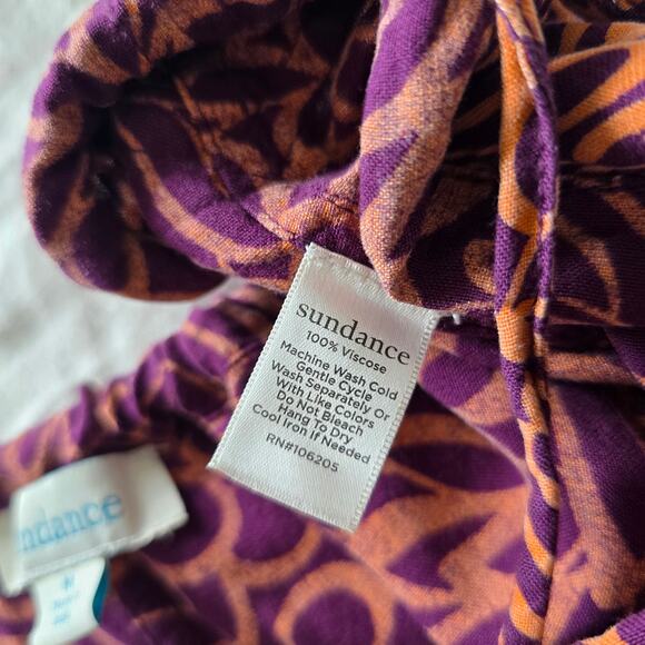 Sundance Boho Printed Jogger Pants Orange Navy Size M Relaxed Lounge Resort - Picture 8 of 11